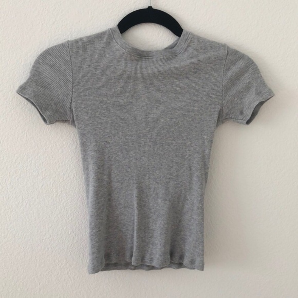 Grey ribbed Brandy Melville t-shirt